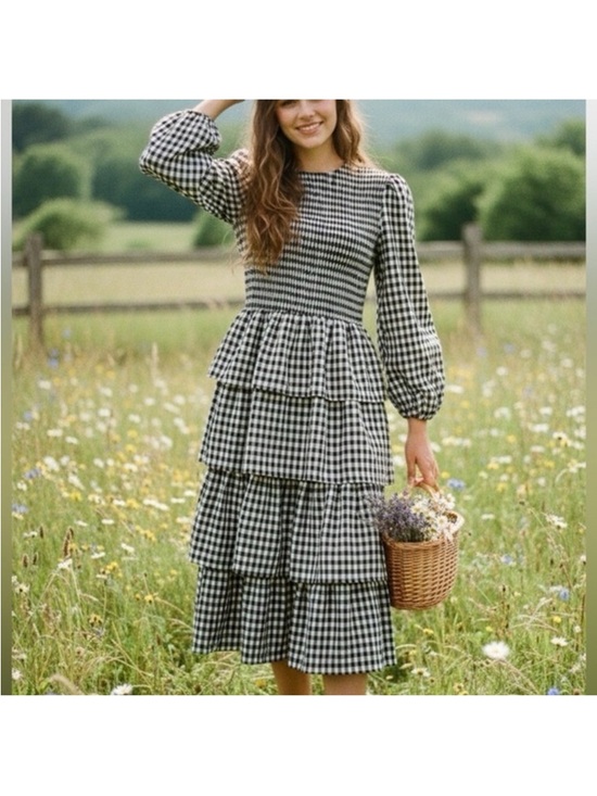 JessaKae Dresses & Skirts - JessaKae Gather Smocked Gingham Dress - NWT